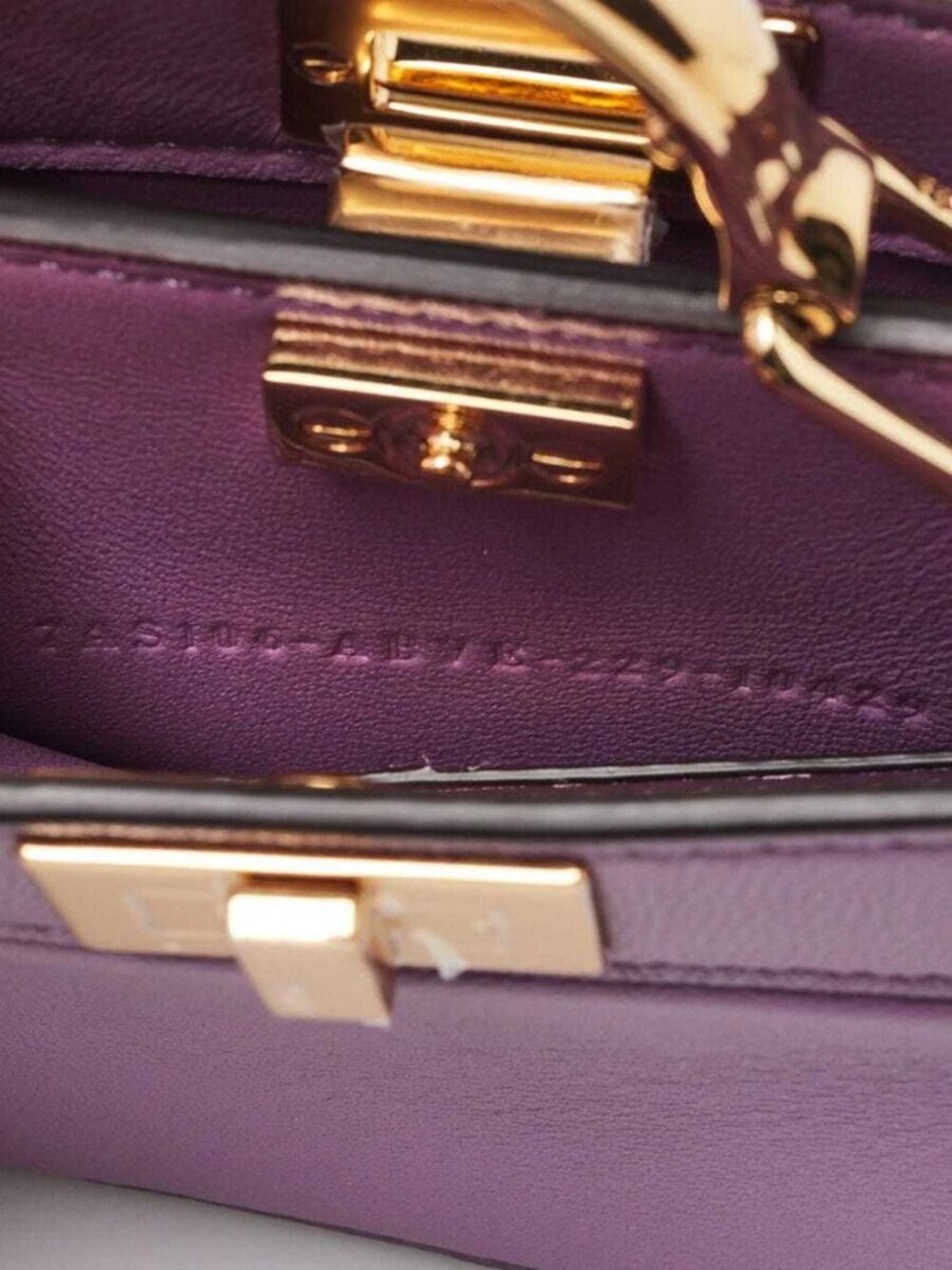 Fendi Purple Smooth Leather Nano Peekaboo Maxi Handle Bag - 7AS106 - Picture 10 of 11